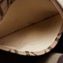 Pre Owned CH Carolina Herrera Silver Shimmer Monogram Leather Andy Boston Bag