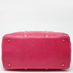 Pre Owned CH Carolina Herrera Pink Grained Leather Matteo Tote