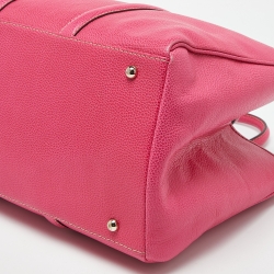 Pre Owned CH Carolina Herrera Pink Grained Leather Matteo Tote
