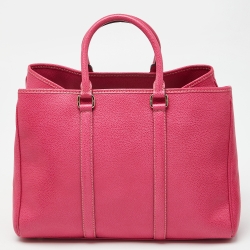 Pre Owned CH Carolina Herrera Pink Grained Leather Matteo Tote