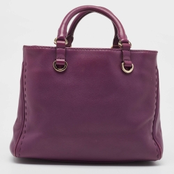 Pre Owned CH Carolina Herrera Purple Leather Charm Tote