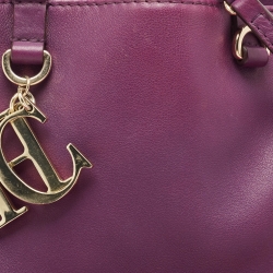 Pre Owned CH Carolina Herrera Purple Leather Charm Tote