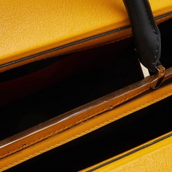 Pre Owned CH Carolina Herrera Tricolor Leather Top Handle Bag