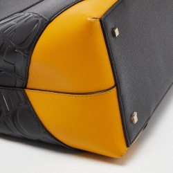 Pre Owned CH Carolina Herrera Tricolor Leather Top Handle Bag