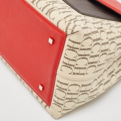 Pre Owned CH Carolina Herrera Multicolor Monogram Coated Canvas Top Handle Bag