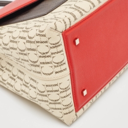 Pre Owned CH Carolina Herrera Multicolor Monogram Coated Canvas Top Handle Bag