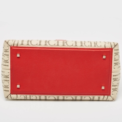 Pre Owned CH Carolina Herrera Multicolor Monogram Coated Canvas Top Handle Bag
