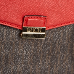 Pre Owned CH Carolina Herrera Multicolor Monogram Coated Canvas Top Handle Bag