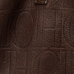 Pre Owned CH Carolina Herrera Brown Monogram Leather Matryoshka Shopper Tote