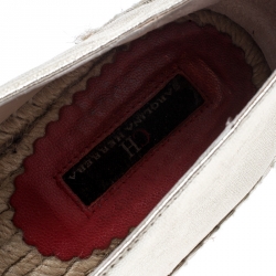 Pre Owned CH Carolina Herrera Metallic Gold Leather Espadrilles Size 38