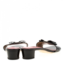 Pre Owned حذاء سلايدز كارولينا هيريرا جلد لامع أسود مقاس 40