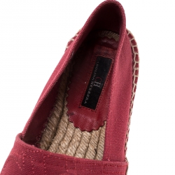 Pre Owned CH Carolina Herrera Red/Blue Canvas Espadrilles Size 38