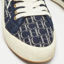 Pre Owned CH Carolina Herrera Navy Blue Canvas Low Top Sneakers Size 38