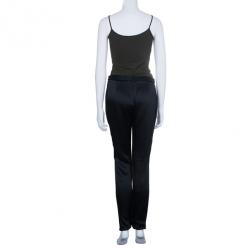 Chalayan Black Satin Slim Pants S