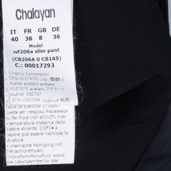 Chalayan Black Satin Slim Pants S