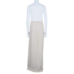 Chalayan Slit Cream Maxi Skirt M