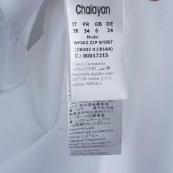 Chalayan White Poplin Zip Shirt  S