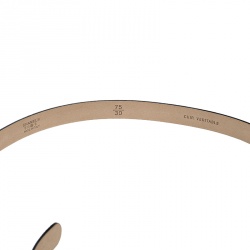 Pre Owned Chanel Black Leather Skinny CC Belt 75cm