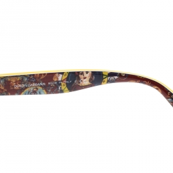 Pre Owned Dolce & Gabbana Yellow/ Brown Gradient DG4277 Sicilian Carretto Cateye Sunglasses