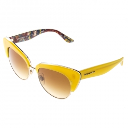 Pre Owned Dolce & Gabbana Yellow/ Brown Gradient DG4277 Sicilian Carretto Cateye Sunglasses