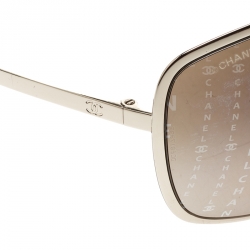 مملوكة مسبقًا Chanel Gold/Brown Gradient Monogram 71212 Shield Sunglasses