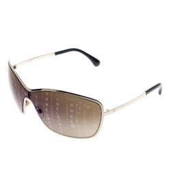 مملوكة مسبقًا Chanel Gold/Brown Gradient Monogram 71212 Shield Sunglasses