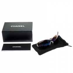مملوكة مسبقًا Chanel Gold/Brown Gradient Monogram 71212 Shield Sunglasses