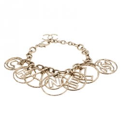 مملوكة مسبقًا سوار شانيل CC دلاية بالشعار سلسلة ذهبية اللون