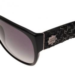 Pre Owned Chanel Black 5237 Tweed Sunglasses