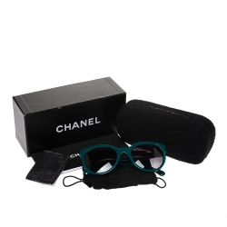 Pre Owned Chanel Dark Green Gradient 5315-A Wayfarer Sunglasses