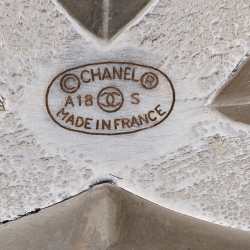 Chanel CC Resin Silver-Tone Pin Brooch