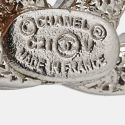 مملوكة مسبقًا Chanel CC Mini Crystals Silver Tone Earrings