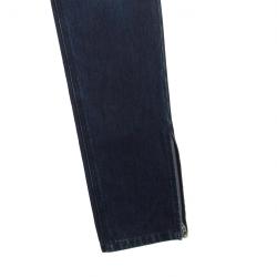 Chanel Indigo Dark Wash Denim Waist Applique Detail Stretch Jeans M