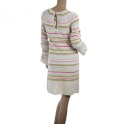 مملوكة مسبقًا Chanel Striped Long Sleeved Dress M