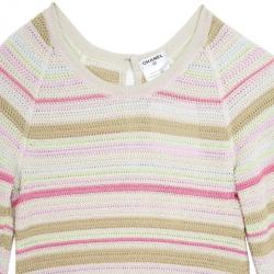 مملوكة مسبقًا Chanel Striped Long Sleeved Dress M