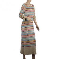 مملوكة مسبقًا Chanel Resort 2011 Striped Long Sleeve Dress M