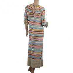 مملوكة مسبقًا Chanel Resort 2011 Striped Long Sleeve Dress M