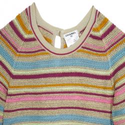 مملوكة مسبقًا Chanel Resort 2011 Striped Long Sleeve Dress M