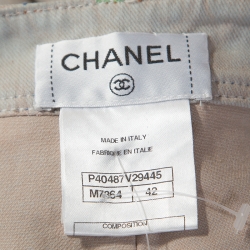Chanel Taupe Washed Out Denim Distressed Embroidery Detail Jeans L