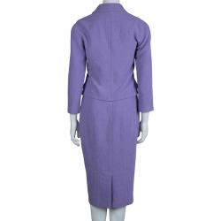 Chanel Lavender Wool Skirt Suit M