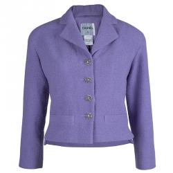 Chanel Lavender Wool Skirt Suit M