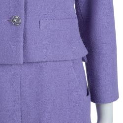 Chanel Lavender Wool Skirt Suit M