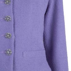 Chanel Lavender Wool Skirt Suit M