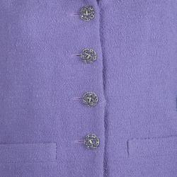 Chanel Lavender Wool Skirt Suit M