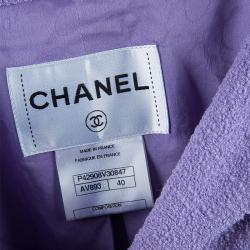 Chanel Lavender Wool Skirt Suit M