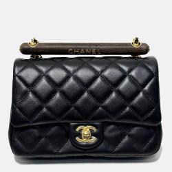 Chanel Black Wooden Handle Mini Bag