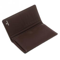 Pre Owned Chanel Black Quilted Leather CC Long Wallet