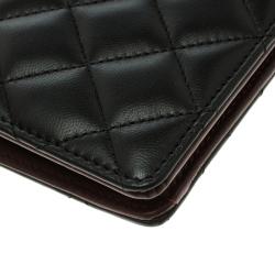 Pre Owned Chanel Black Quilted Leather CC Long Wallet