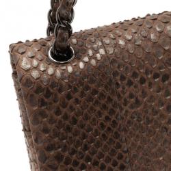 Chanel Gold Python Jumbo Double Flap Bag
