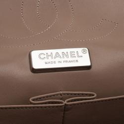 Pre Owned Chanel Gold Python Jumbo Double Flap Bag